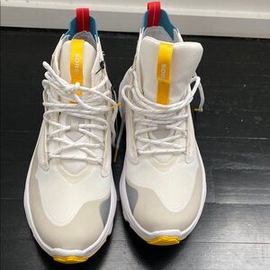 Sorel White and Yellow Sneakers with Breathable Mesh